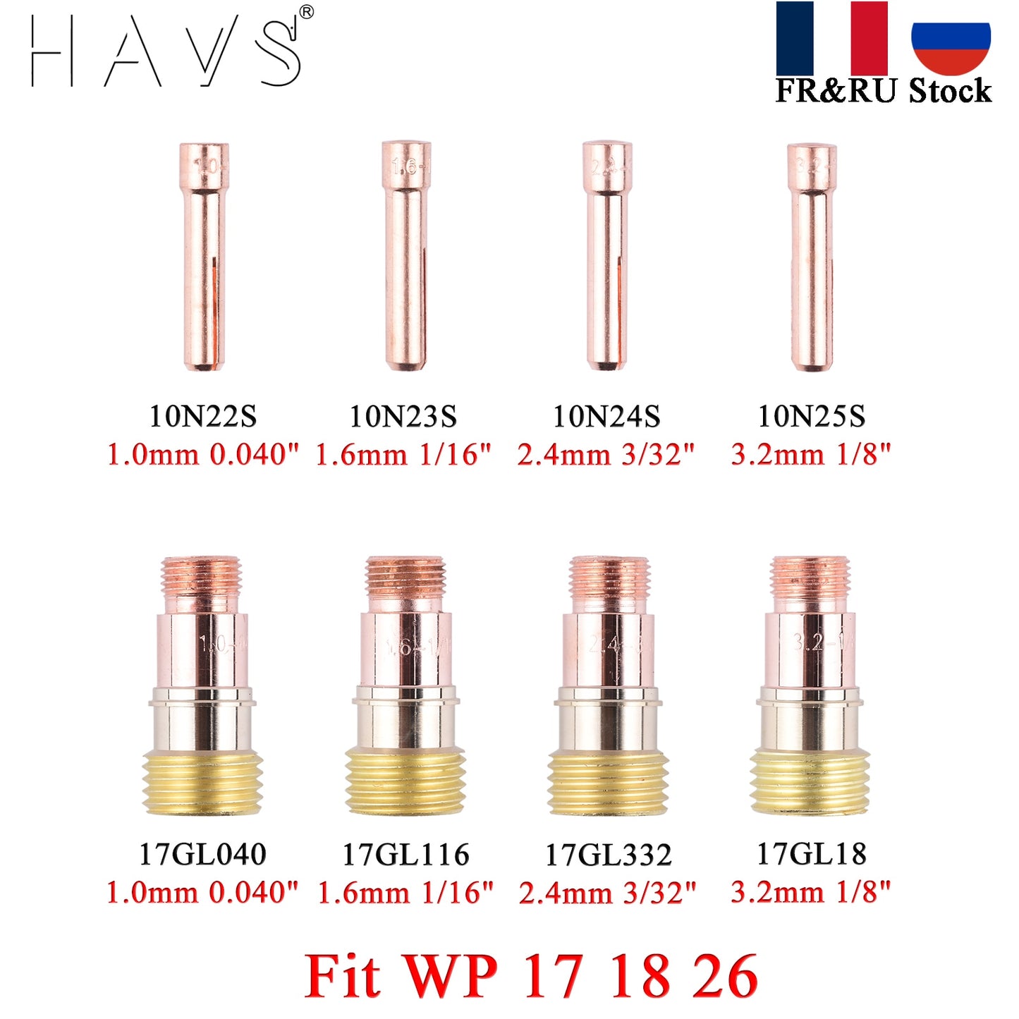 1.0/1.6/2.4/3.2mm TIG Collet Body Collet 10N22S 10N23S 10N24S 10N25S 17GL040 17GL116 17GL332 17GL18 For TIG WP17 18 26 Torch - KiwisLove