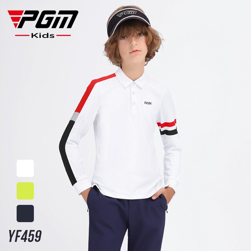 PGM Boy Golf Trainning T Shirts Long Sleeve Autumn and Winter Windproof and Warm Lapel Golf Apparel  Sportswear YF459 - KiwisLove