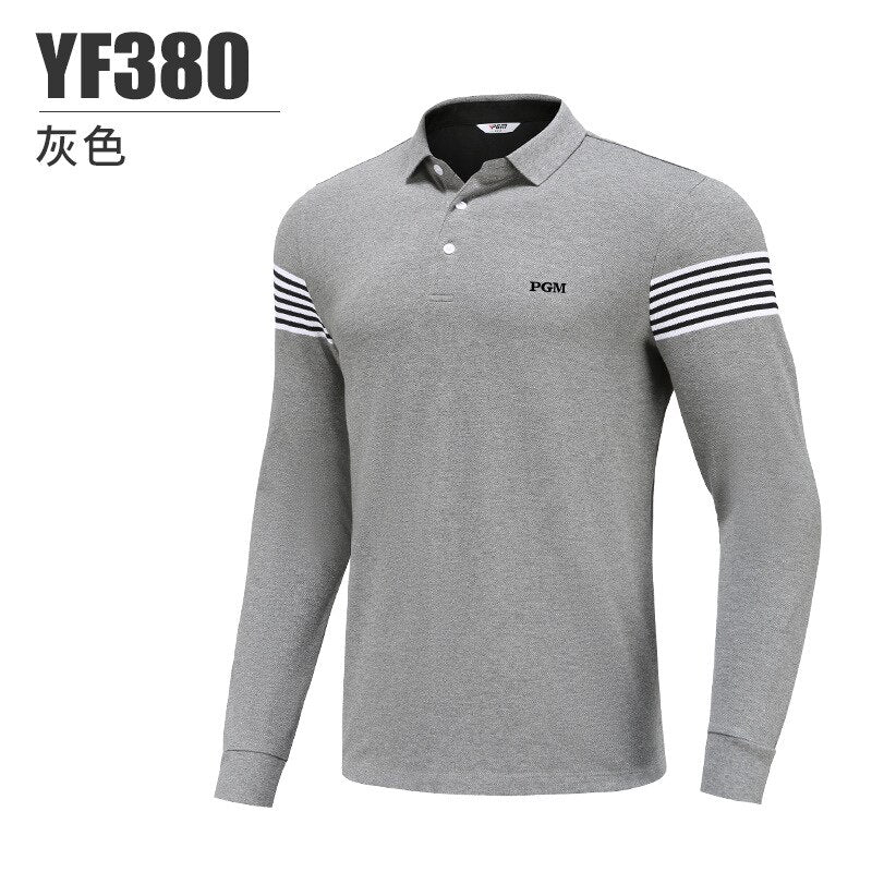 PGM Men&#39;S Golf Shirts Man Long Sleeves T Shirt Outdoor Sports Turn Down Full Sleeve Tshirt Men Winter Warm Soft Jerseys YF380 - KiwisLove