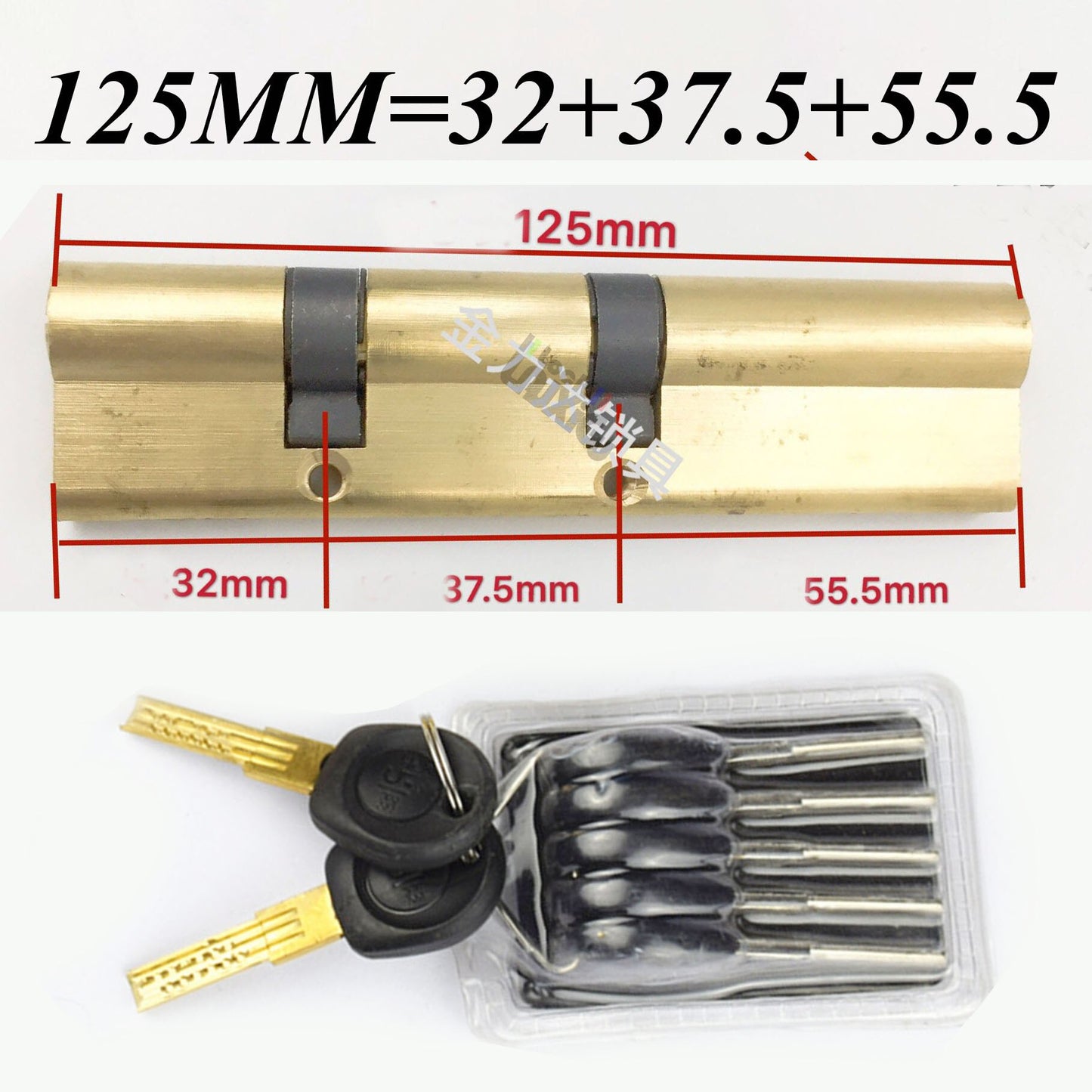 Anti-theft door cylinder lock 105 110 115 120 125 130 135 140MM double wheel fork lock cylinder double spring AB door cylinder - KiwisLove