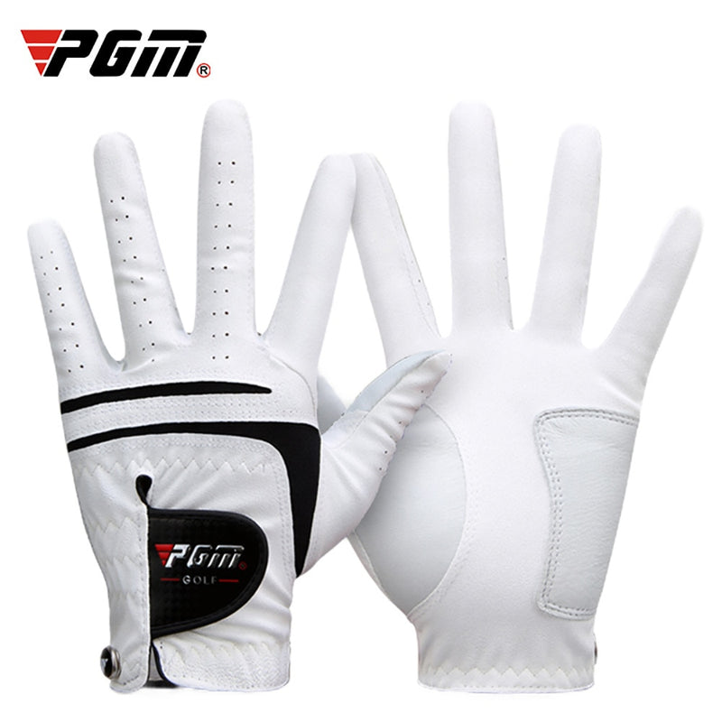 PGM Men Golf  Gloves White Breathable Kid-lambskin Genuine Leather Sport Hand Glove Wear Single Left Right Handed Batting ST022 - KiwisLove