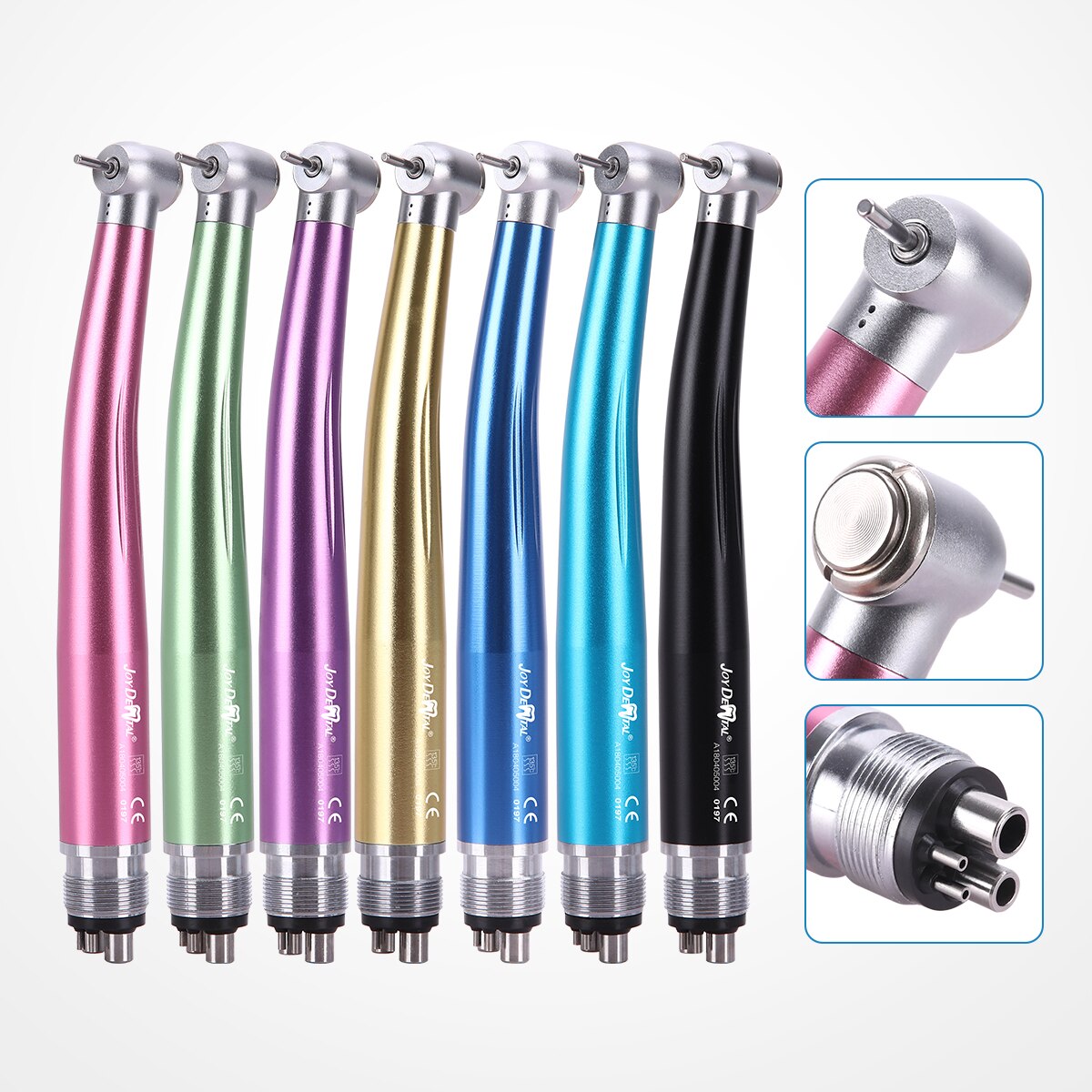 2/4Holes Dental High Speed Handpiece Push Button Standard Head Air Turbine Single Water Spring Rotor/Cartridge - KiwisLove