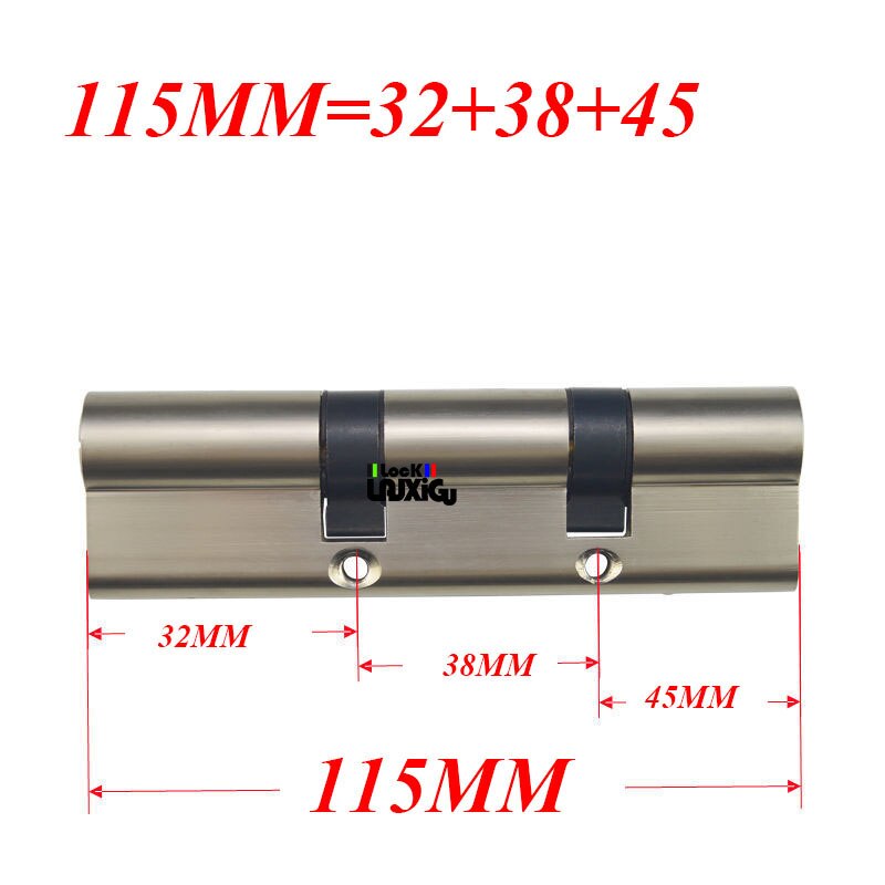 double spring door cylinder Anti-theft door cylinder lock 110 115 120 125 130 135 140MM double wheel fork lock cylinder - KiwisLove