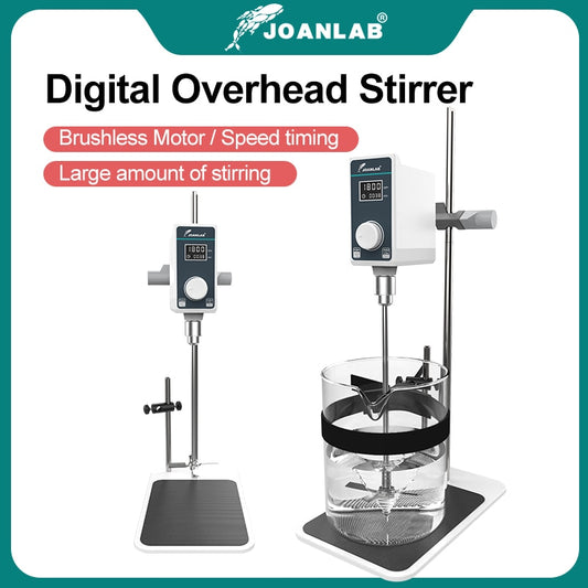 JOANLAB Official Store Mixer Lab Electric Stirrer Digital Display Overhead Stirrer Adjustable Height Lab Equipment 110V To 220V - KiwisLove