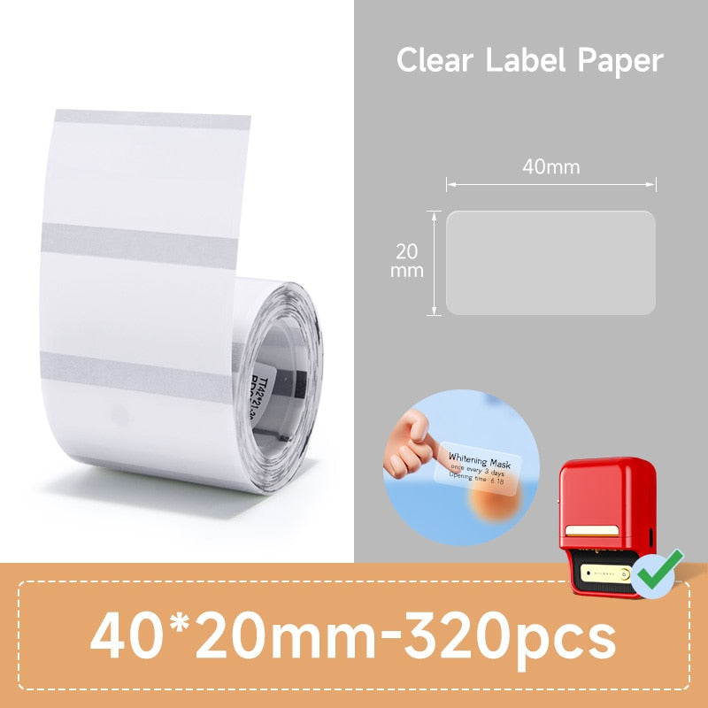 NIIMBOT B21 B3S Thermal Label 2 Rolls Clothing Price Food Self-adhesive Tag Waterproof Smart Office Pocket Printer Label Paper - KiwisLove