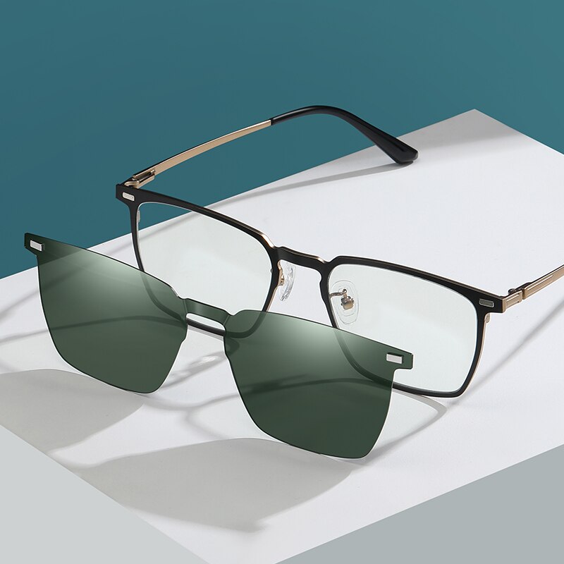 Fashion Polarized Protection Magnetic Suction Set Of Sunglasses Anti-Blue Light Lens One Glasses Two Usage Computer Eyeglasses - KiwisLove