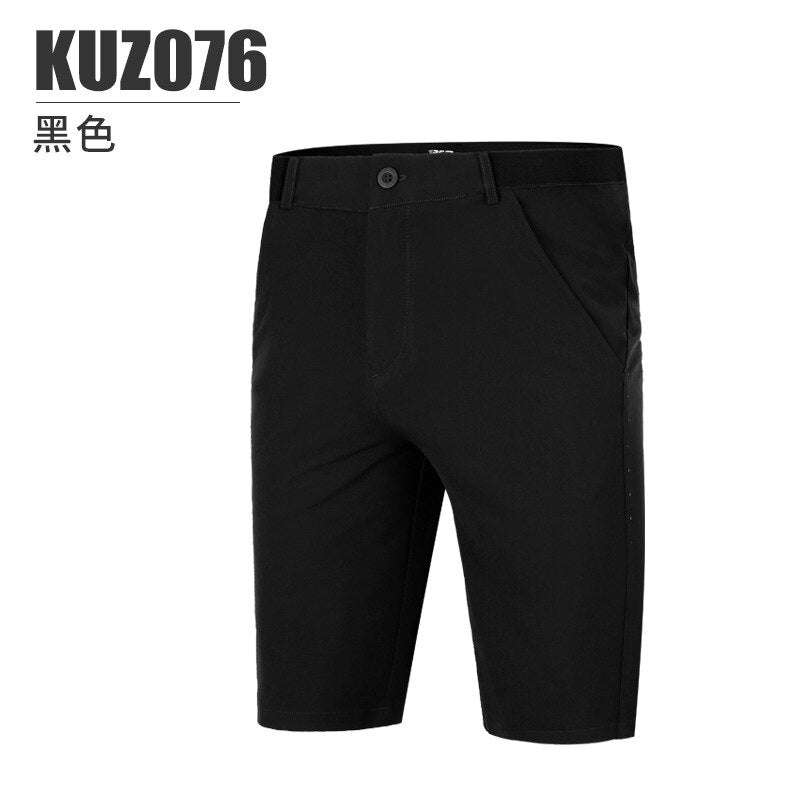 PGM Men Golf Shorts Summer Solid Middle Slim Pants Elastic Breathable Sports Wear Casual Cothing Gym Suit Clothes Grey KUZ076 - KiwisLove