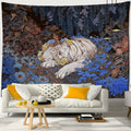 Mysterious Forest Tapestry Wall Hanging Flowers Jungle Animals Moon Ocean Landscape Illustration Room Home Decor - KiwisLove
