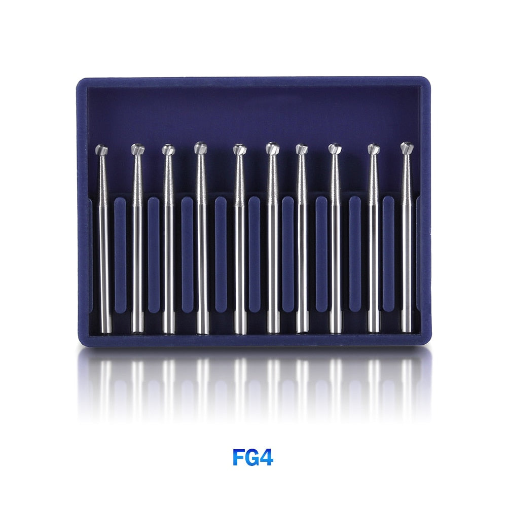 10pcs/Pack FG Dental Tungsten Carbide Bur Drill Round Type for High Speed Handpiece Dia.1.6mm - KiwisLove