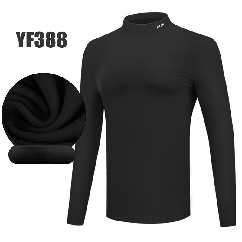 PGM Men&#39;s Golf Shirt Autumn Winter Sports Apparel Thermal Sweater Shirt For Men O-Neck Golf Sportswear Leisure T Shirt YF388 - KiwisLove
