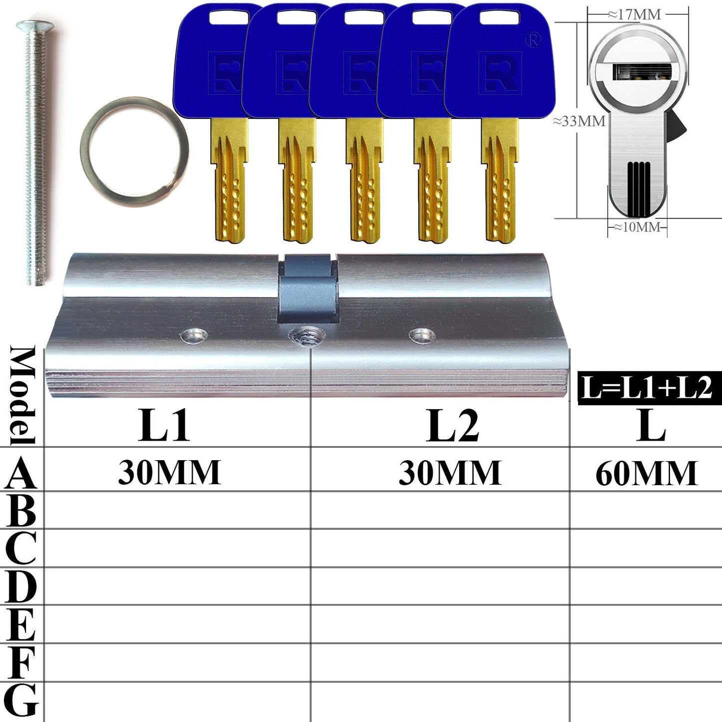 European standard high quality Lock cylinder Door cylinder lock  Outdoor door lock Cylinders for locks Cylinder door Door lock - KiwisLove