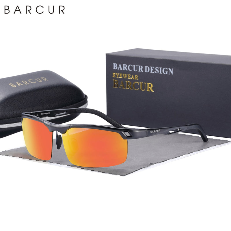 BARCUR Original Aluminium Mens Sunglasses Polarized UVA&B Protection Light Weight Sun Glasses for Man Women Sports Eyewear