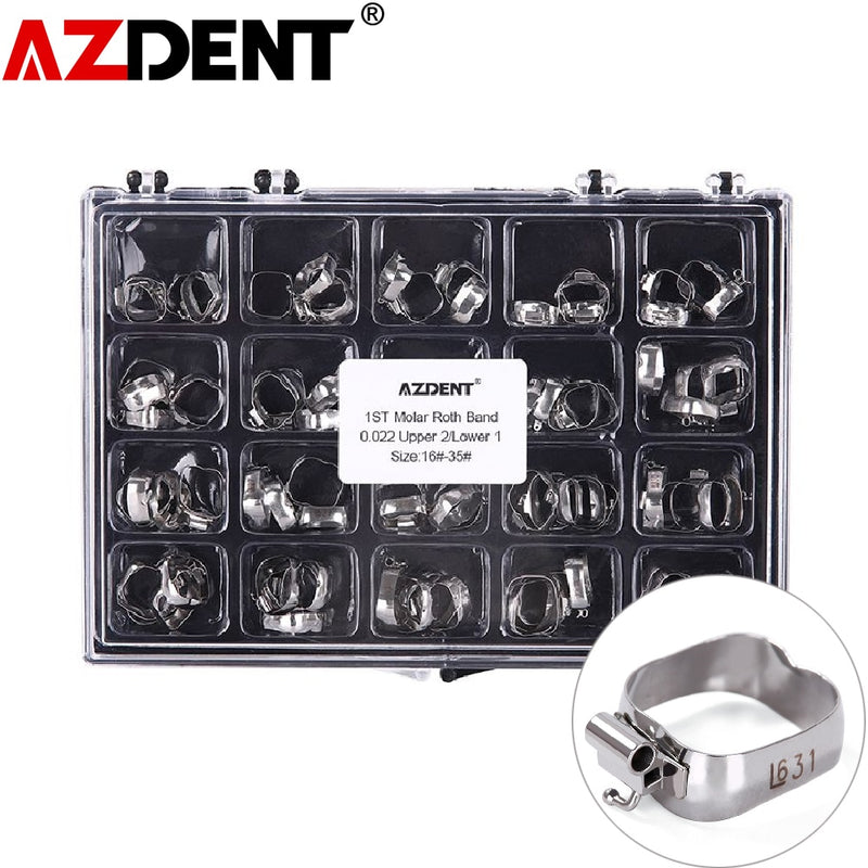 80PCS/BOX AZDENT Dental Orthodontic Bands with Buccal Tube For 1st Molar Roth / MBT 022&quot; - KiwisLove