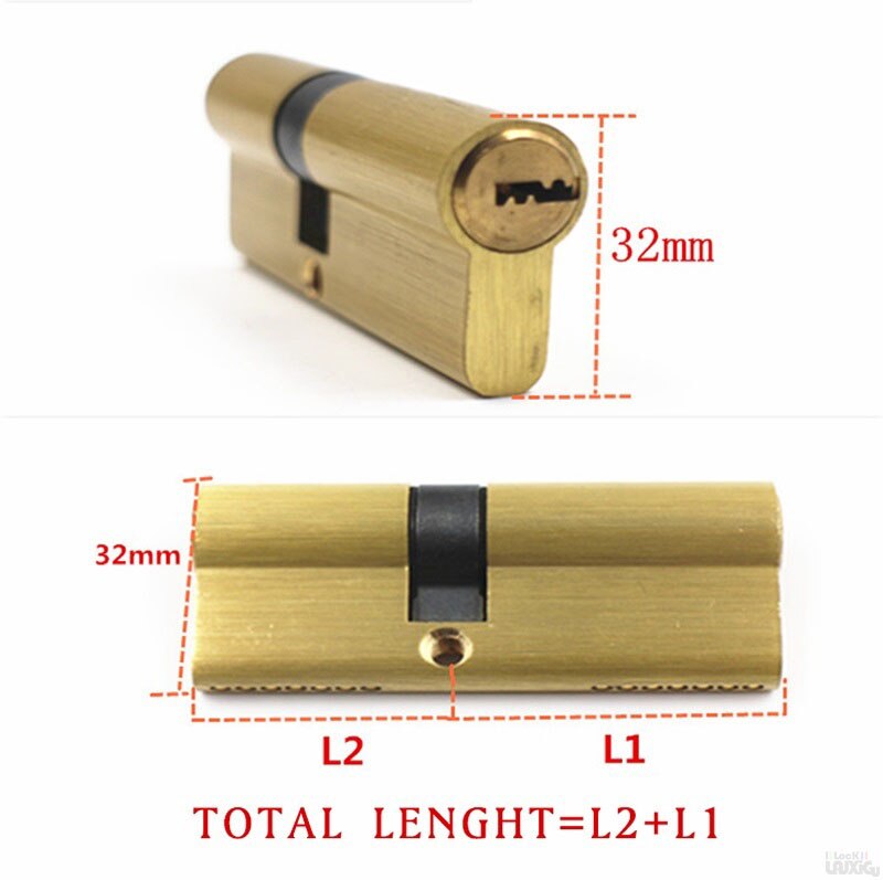 Door Cylinder Biased Lock 65 70 80 90 115mm Cylinder AB Key Anti-Theft Entrance Brass Door Lock Lengthened Core Extended Keys - KiwisLove