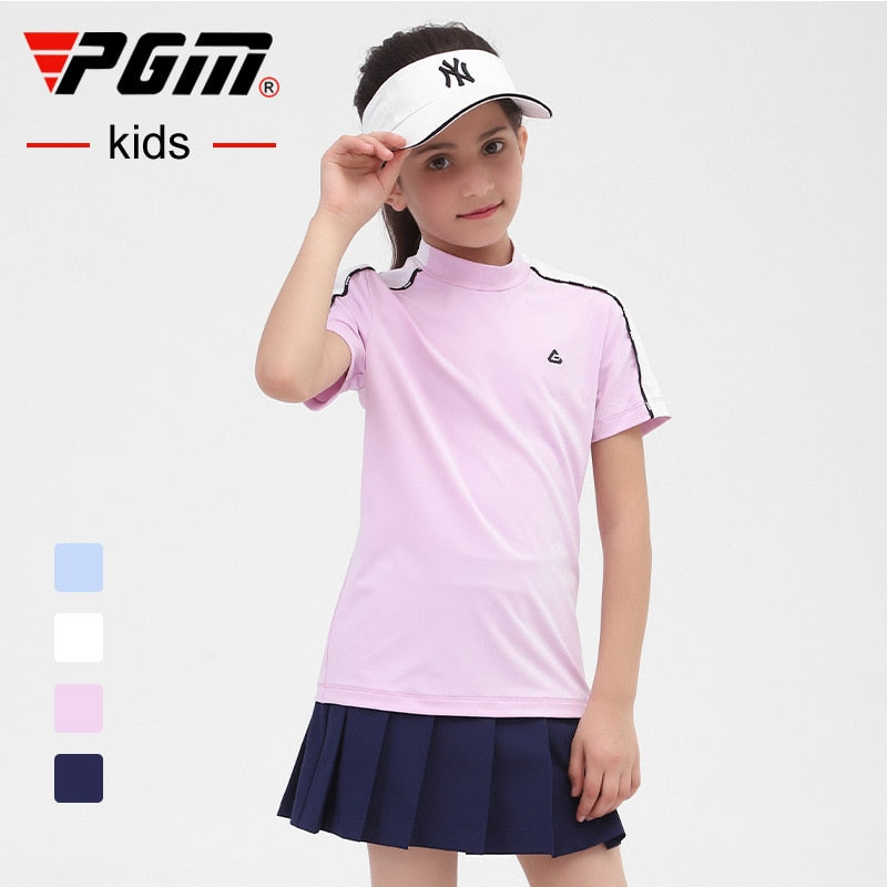 PGM Golf Apparel Summer Short-sleeved T-shirt Sports Wear Quick-drying Girl Jersey Digital Breathable Mesh Clothing Tops YF410 - KiwisLove