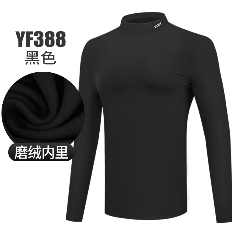 PGM Men&#39;s Golf Shirt Autumn Winter Sports Apparel Thermal Sweater Shirt For Men O-Neck Golf Sportswear Leisure T Shirt YF388 - KiwisLove