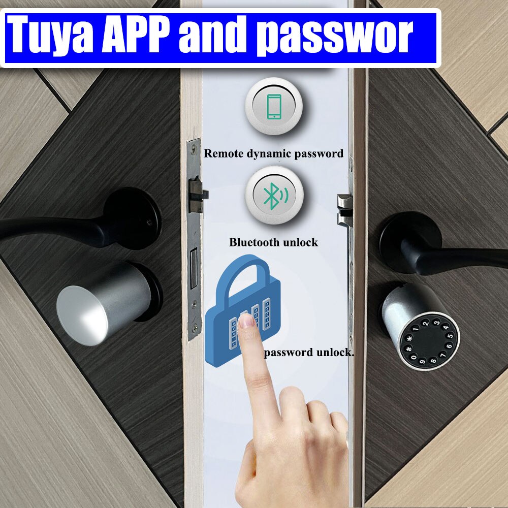 Variable size password lock Fingerprint door lock Smart door lock Outdoor door lock Electronic lock Tuya APP Cylinder door - KiwisLove