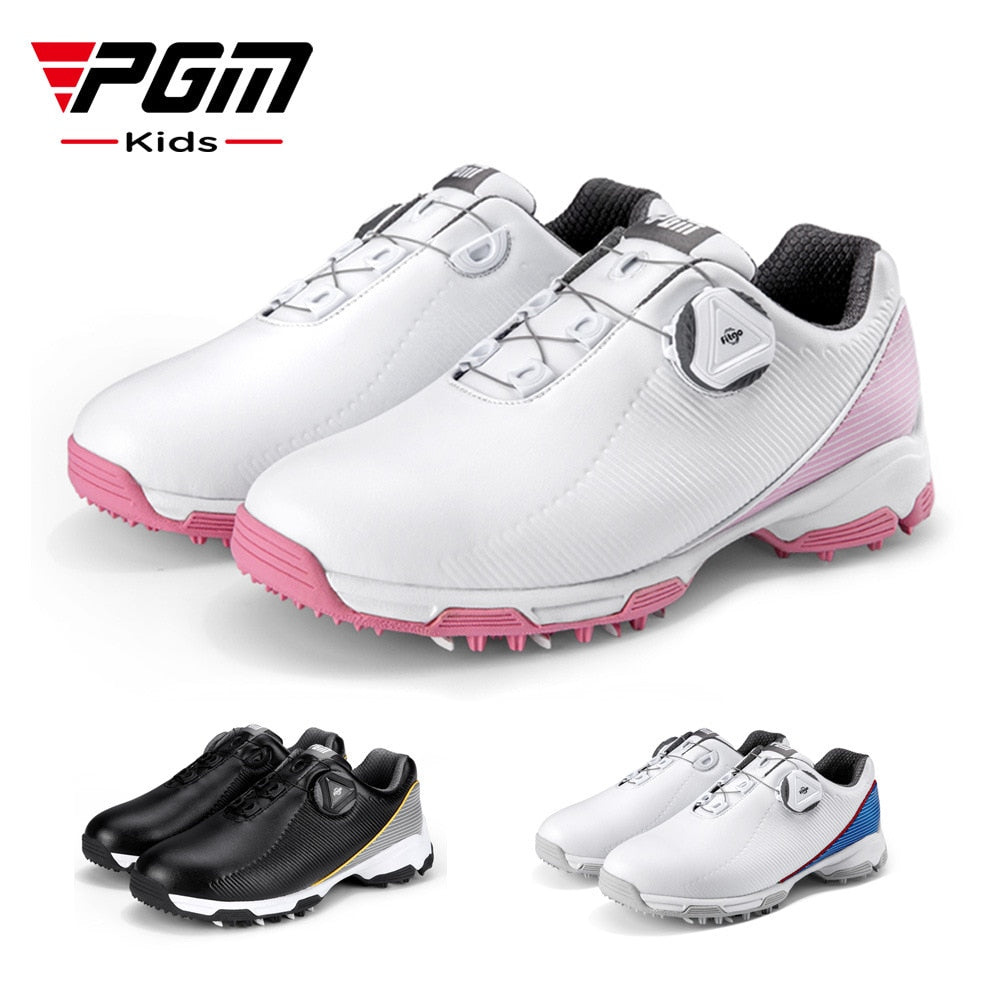 PGM Golf Kids Sport Shoes Boys Golf Shoes Kid Sneaker Girls Youth Waterproof Shoes Anti-skid Outdoor Grass Sports XZ188 - KiwisLove