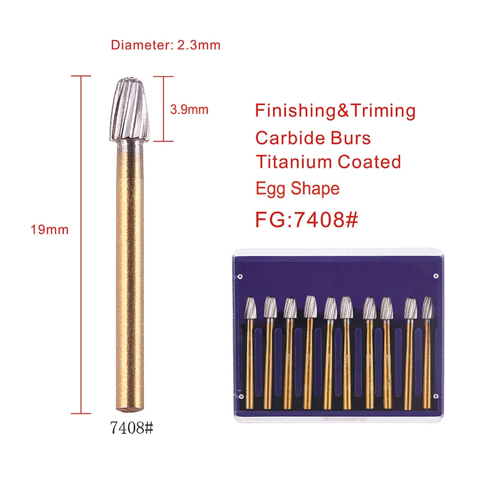 10pcs/Pack FG Dental Tungsten Carbide Bur Drill Round Type for High Speed Handpiece Dia.1.6mm - KiwisLove