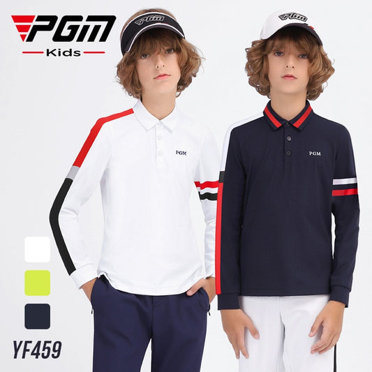 PGM Boy Golf Trainning T Shirts Long Sleeve Autumn and Winter Windproof and Warm Lapel Golf Apparel  Sportswear YF459 - KiwisLove