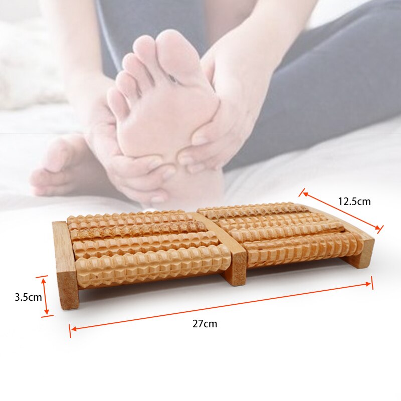 3-6 Row Wooden Foot Roller Wood Care Massage Reflexology Relax Relief Massager Spa Gift Anti Cellulite Detox Patch Foot Massager - KiwisLove
