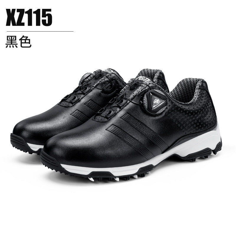 PGM Women Golf Shoes Waterproof Lightweight Knob Buckle Shoelace Sneakers Ladies Breathable Non-Slip Trainers Black Shoes XZ115 - KiwisLove