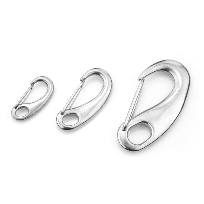 50/70/100mm Boat Marine Stainless Steel 316 Spring Snap Hook Clips Quick Link Carabiner Buckle Eye Shackle Lobster Claw Outdoor - KiwisLove