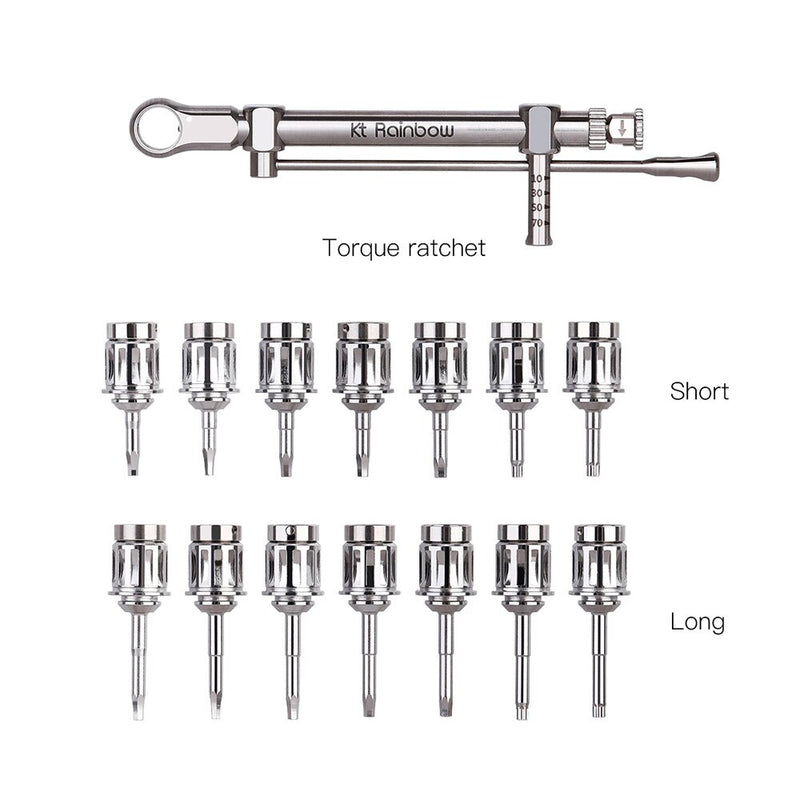 AZDENT Dental Implant Torque Wrench Screwdriver Kit 10-70NCM Ratchet / 10-40Ncm Hex Drivers Dentistry Repair Tools - KiwisLove