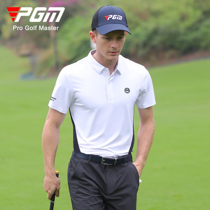 PGM Summer Men&#39;s Golf Shirts Quick-Dry Breathable Short Sleeve Tops Outdoor Sports Sweat Absorbent Back Ventilation Holes YF462 - KiwisLove