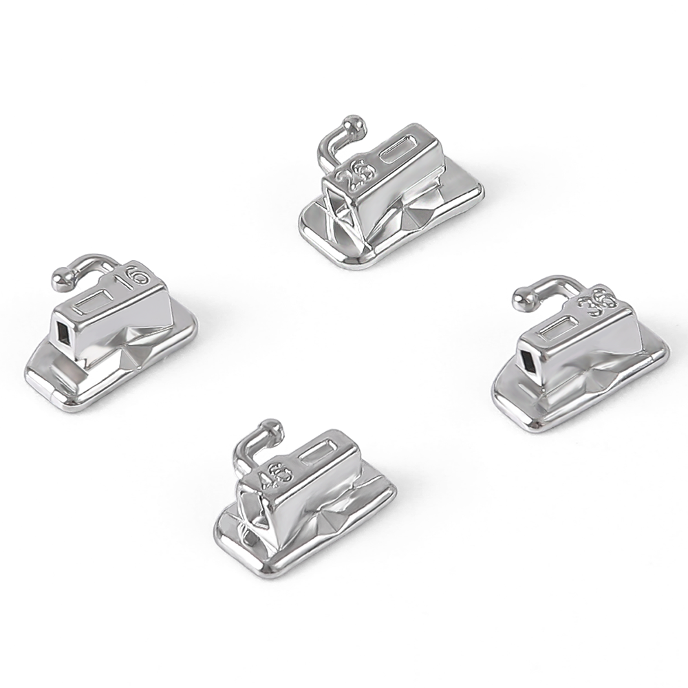 4Pcs/Set  20Sets=80Pcs AZDENT Dental Orthodontic Buccal Tubes 1st Molar Bondable Monoblock Non-Convertible Single Roth MBT 0.022 - KiwisLove