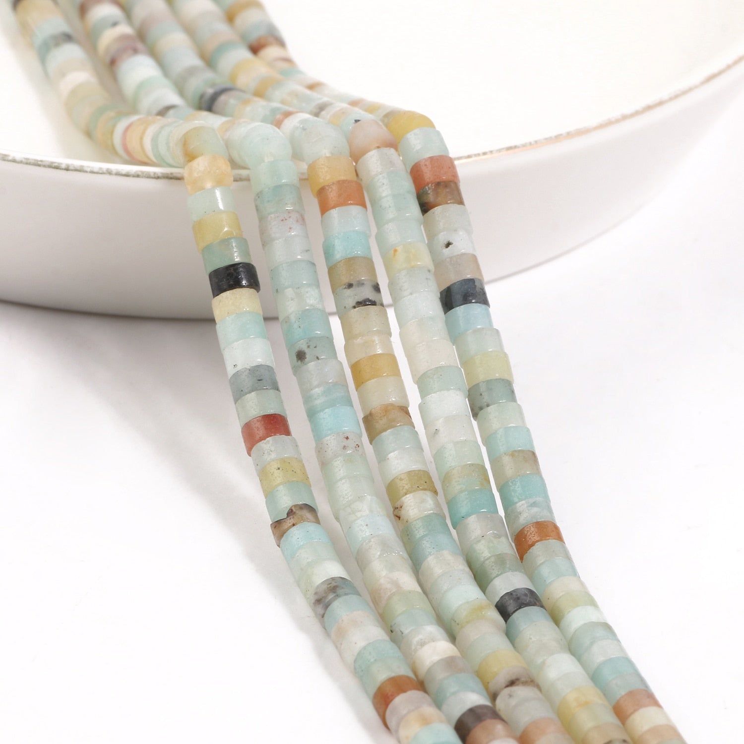 Natural Amazonite Rondelle Stone Beads Wheel Round Loose Spacer Beads for Jewelry DIY Making Bracelets Necklace Accessories - KiwisLove