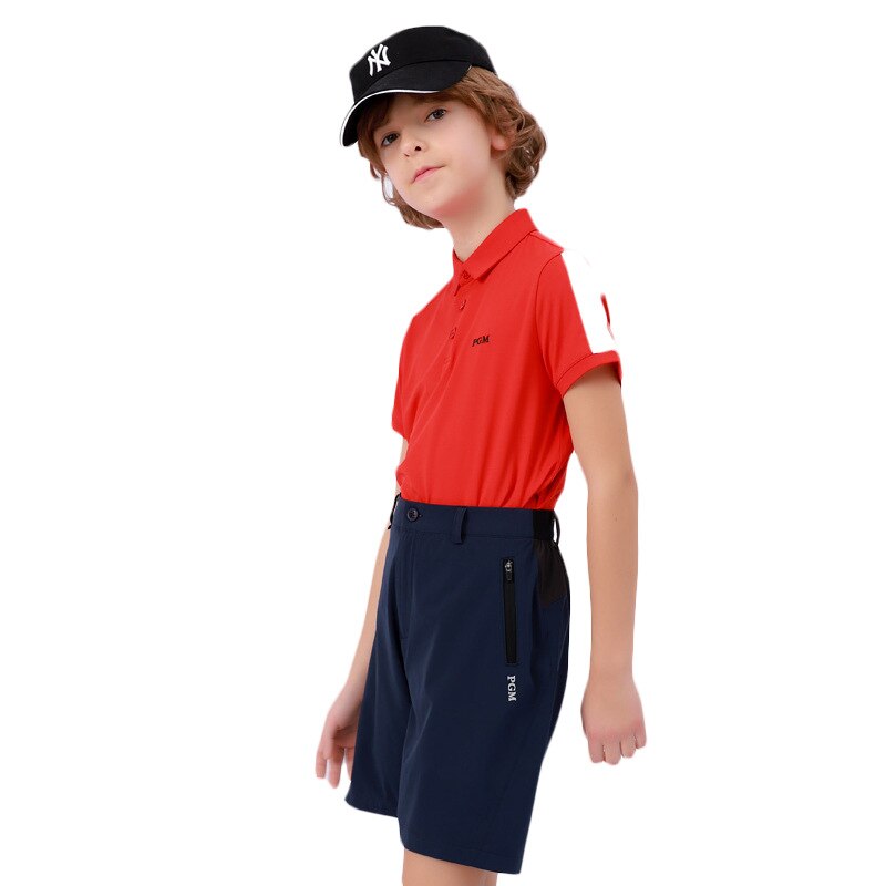 PGM Golf Kid Clothing Summer Boys Golf T-Shirt Short Sleeve Golf Shirts Comfortable And Breathable Tops Golf Apparel S-XL YF403 - KiwisLove