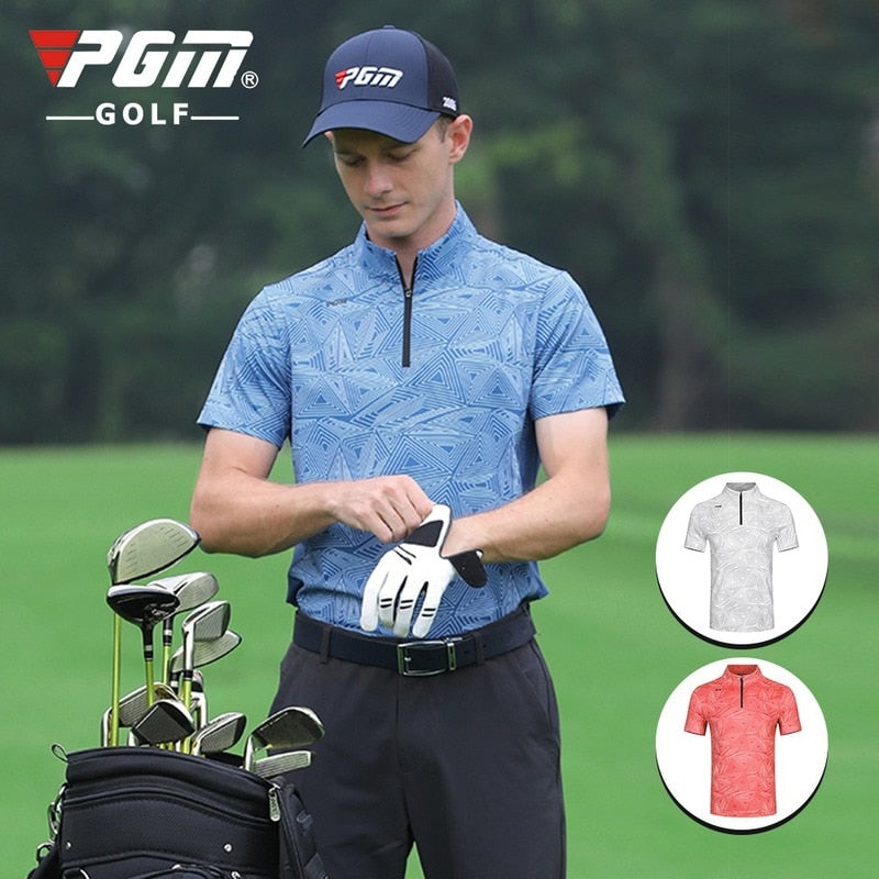 PGM Golf T-shirt Men&#39;s Shirts Summer Short Sleeve Tops Male Breathable Elastic Uniforms Golf Clothing Size M-XXL YF394 - KiwisLove