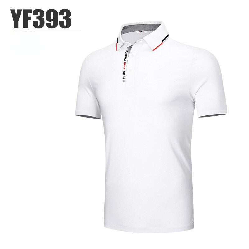 PGM Golf T Shirt Men&#39;S Shirts Summer Short Sleeved Tops Men Breathable Elastic Uniforms Golf Clothing Size M-XXL YF393 - KiwisLove