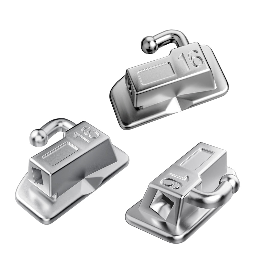 4Pcs/Set  20Sets=80Pcs AZDENT Dental Orthodontic Buccal Tubes 1st Molar Bondable Monoblock Non-Convertible Single Roth MBT 0.022 - KiwisLove