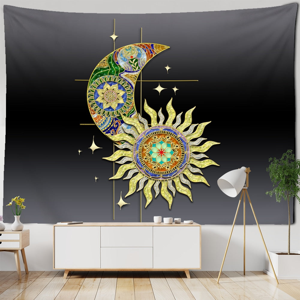 Mystic Witchcraft Black And White Tree Of Life Tapestry Wall Hanging Psychedelic Wishing Tree Hippie Mandala Home Decor - KiwisLove