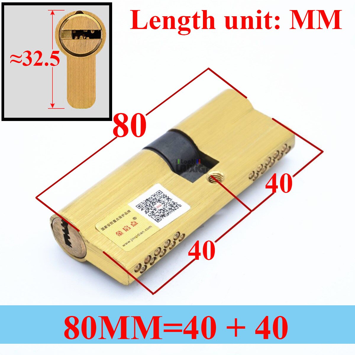 65-120MM Cylinder Hardware Door Skew Lock,  Elongated Core Anti-theft Entry Brass Door Lock Cylinder door Lock cylinder 8 keys - KiwisLove