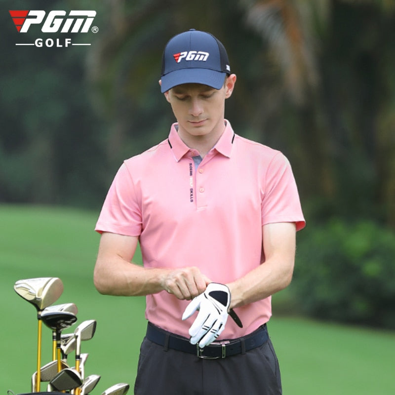 PGM Golf T Shirt Men&#39;S Shirts Summer Short Sleeved Tops Men Breathable Elastic Uniforms Golf Clothing Size M-XXL YF393 - KiwisLove