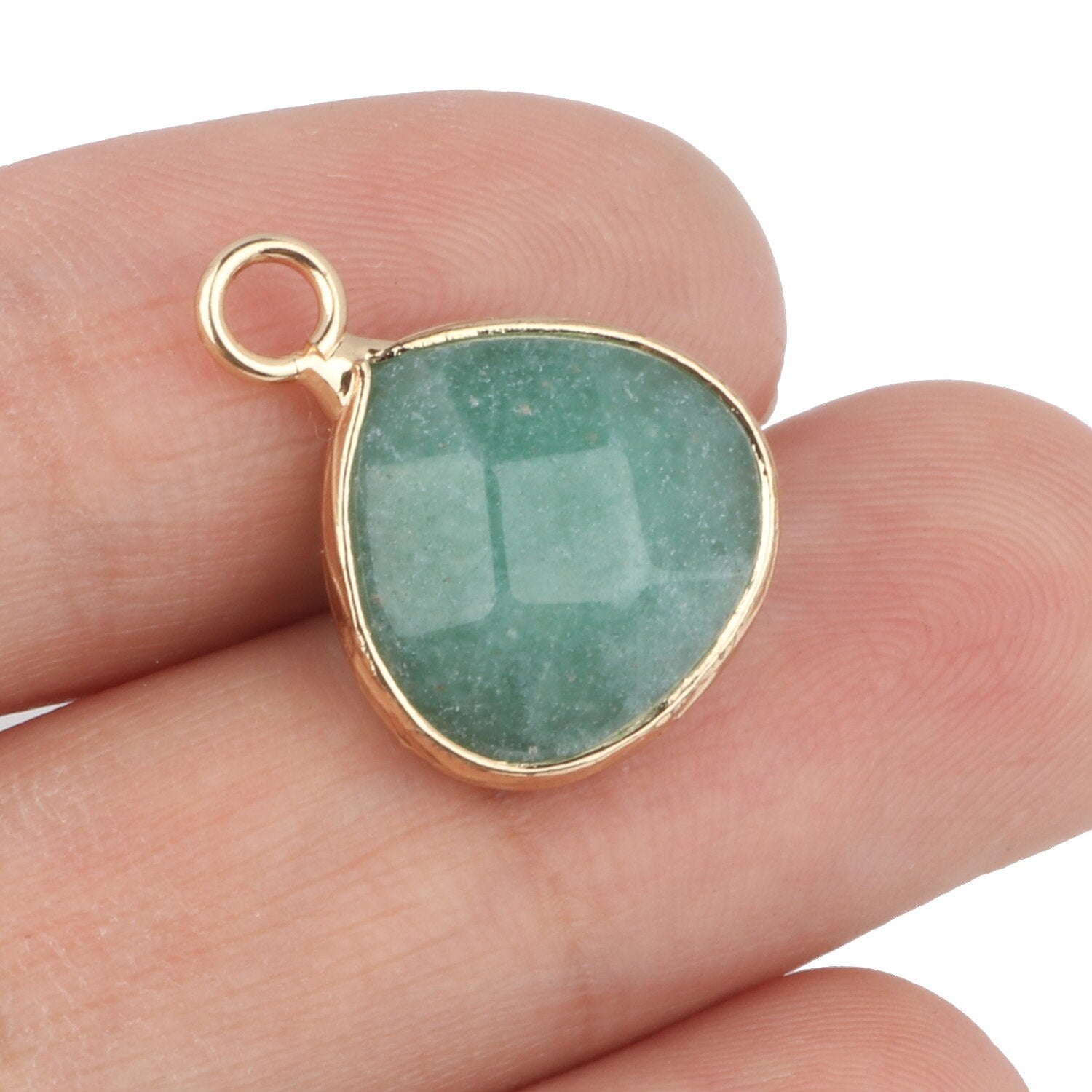 1pc Natural Green Aventurine Jades Pendant Gold Plated Multi Styles Charms Pendants for Necklace Women DIY Jewelry Accessories - KiwisLove