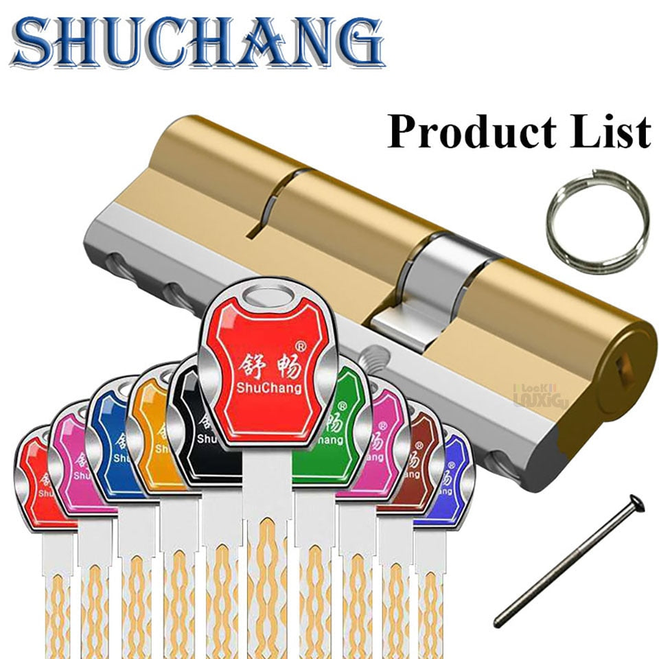 Common lock cylinders Cylinder lock for entrance door Outdoor door lock Key lock Cylinder door lock 10 colorful keys - KiwisLove
