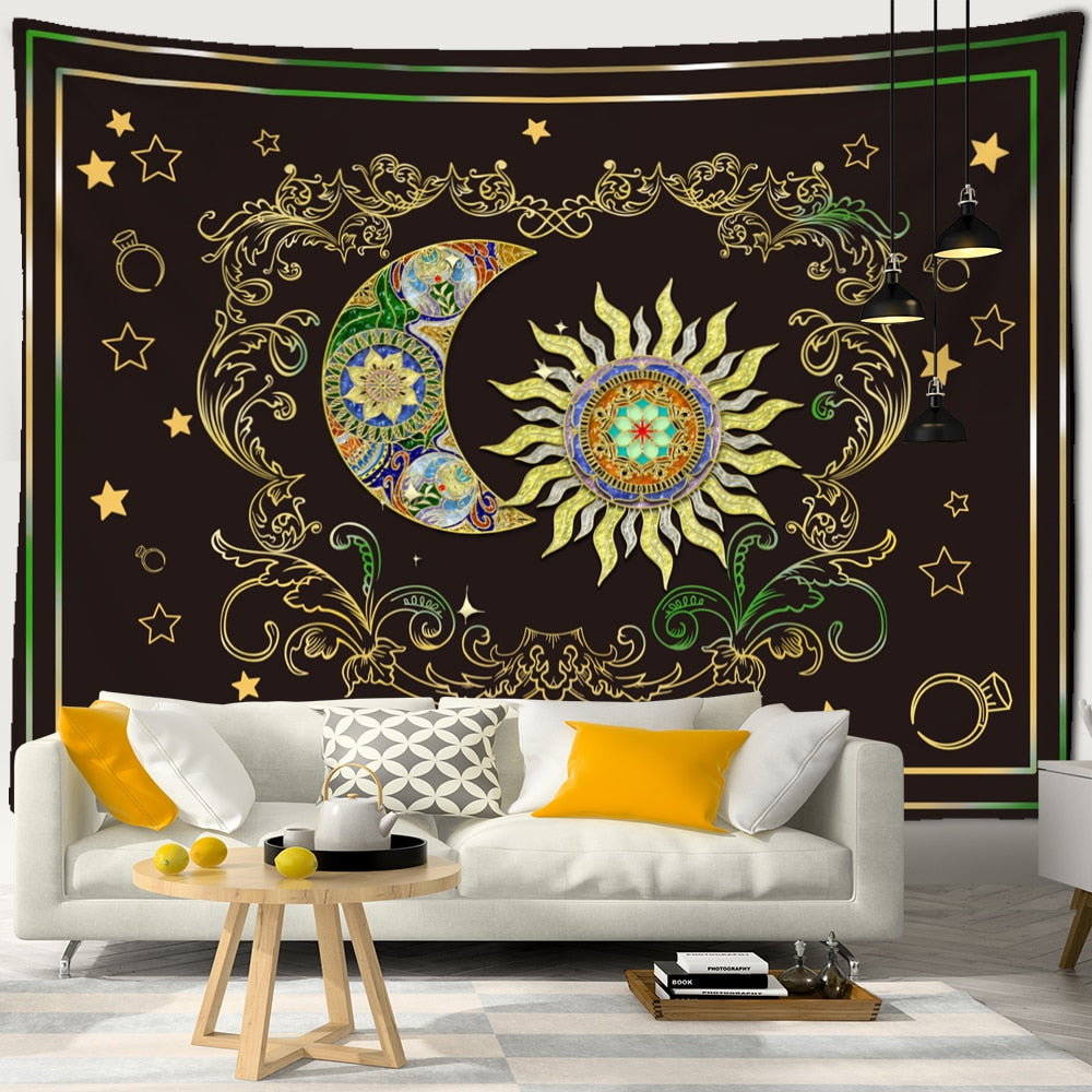 Mystic Witchcraft Black And White Tree Of Life Tapestry Wall Hanging Psychedelic Wishing Tree Hippie Mandala Home Decor - KiwisLove