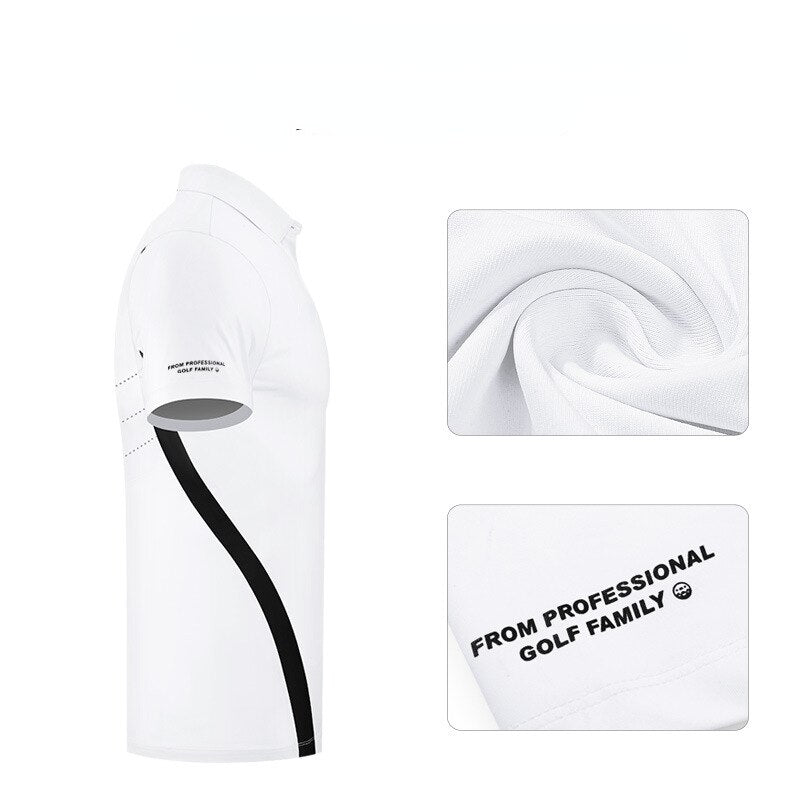 PGM Summer Men&#39;s Golf Shirts Quick-Dry Breathable Short Sleeve Tops Outdoor Sports Sweat Absorbent Back Ventilation Holes YF462 - KiwisLove