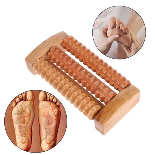 3-6 Row Wooden Foot Roller Wood Care Massage Reflexology Relax Relief Massager Spa Gift Anti Cellulite Detox Patch Foot Massager - KiwisLove