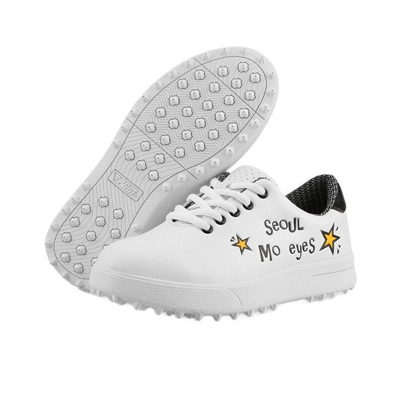 PGM Boys Girls Golf Shoes Waterproof Light Weight Soft and Breathable Universal Outdoor Sports Shoes All-match White Shoes XZ126 - KiwisLove