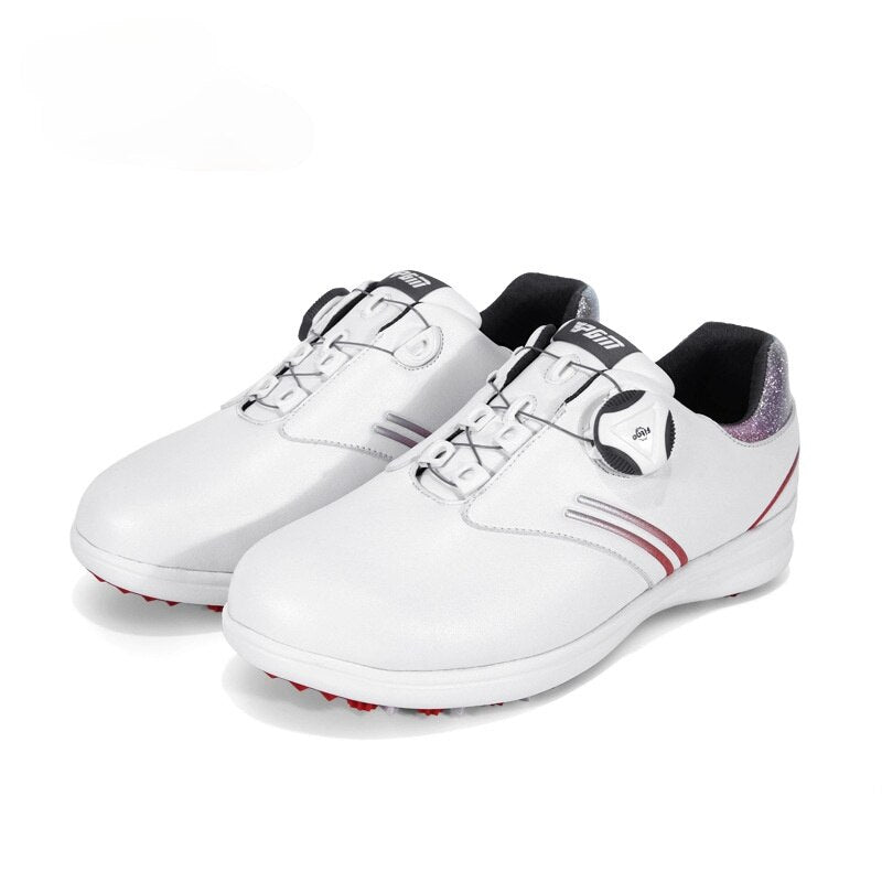PGM Waterproof Golf Shoes Womens Shoes Lightweight Knob Buckle Shoelace Sneakers Ladies Breathable Non-Slip Trainers Shoes XZ158 - KiwisLove