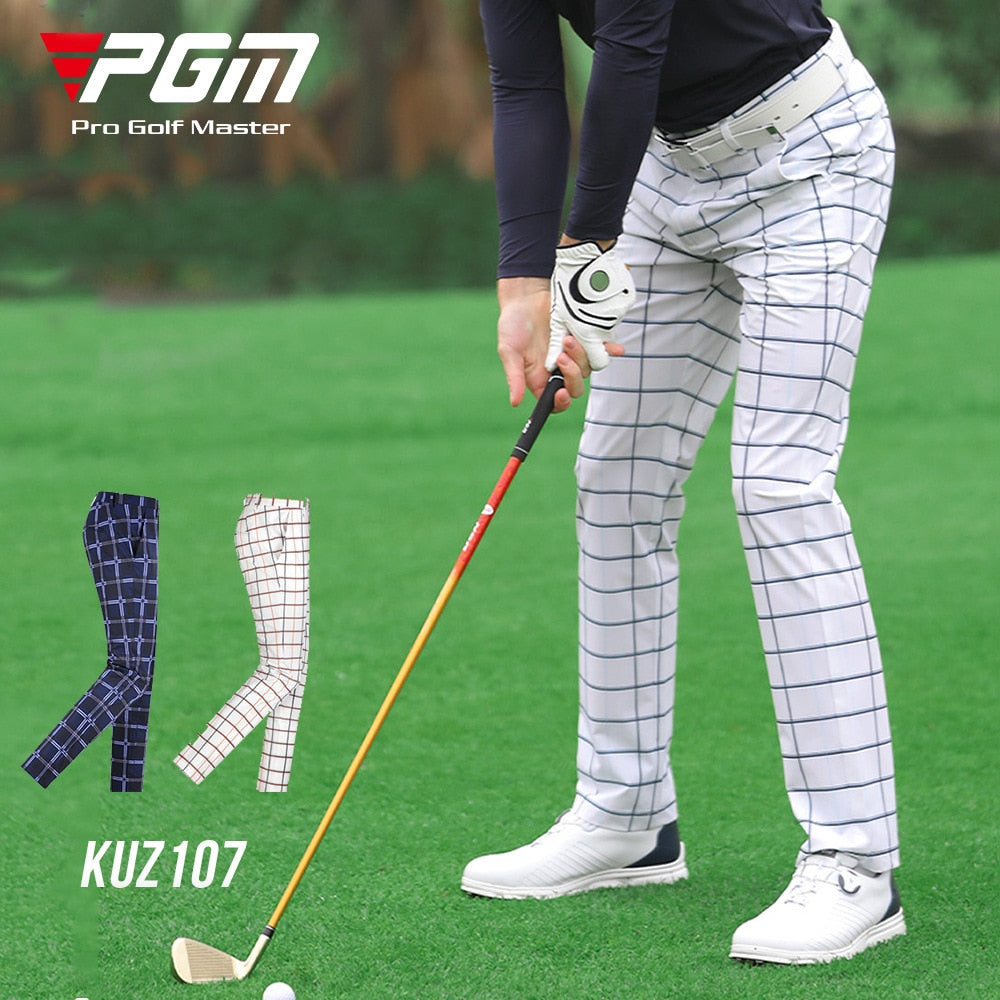 PGM Summer Mens Trousers Golf Pants Waterproof Plaid Pants Male Elastic Stretch Sports Trousers Outdoor Golf Sweatpants KUZ107 - KiwisLove