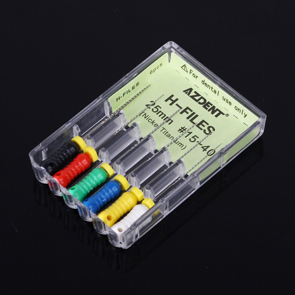 AZDENT 6pcs/Pack Dental Niti 21mm/25mm #15-40 Endodontic Root Canal Files Hand Use Reamers / H / K File Dentist Tools - KiwisLove