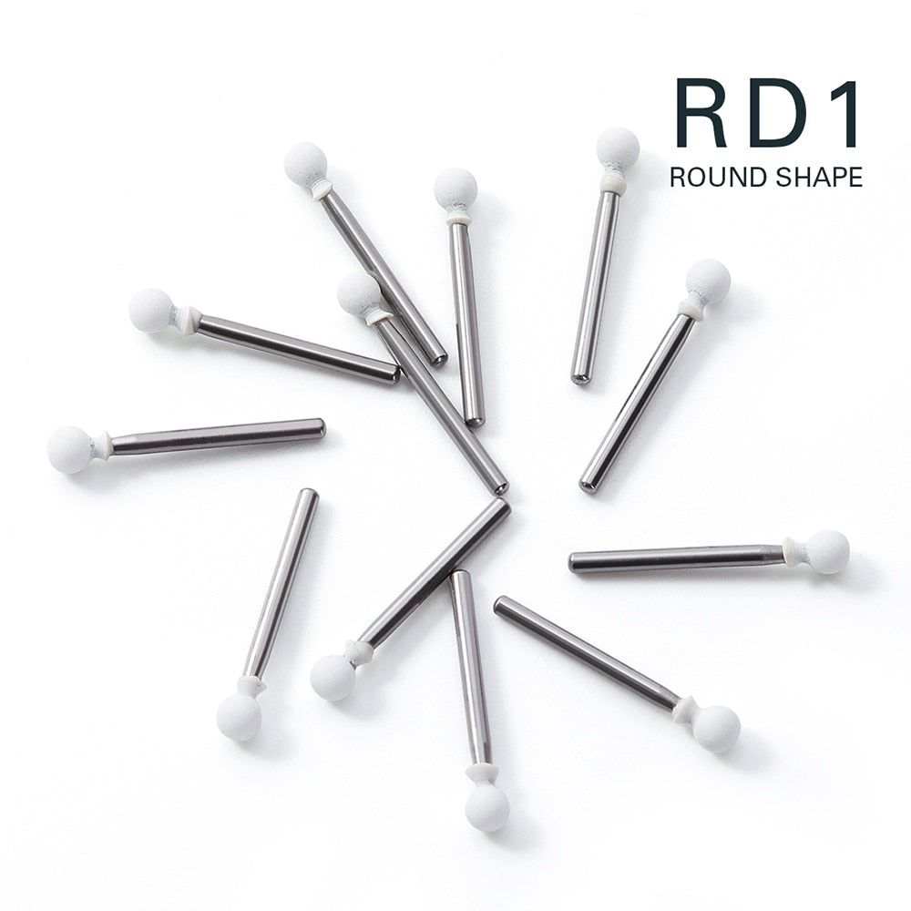 AZDENT 12Pcs/Pack Dental Polishing Stone Handpiece  Burs FG Cone Flame Dentist Teeth Whiting - KiwisLove