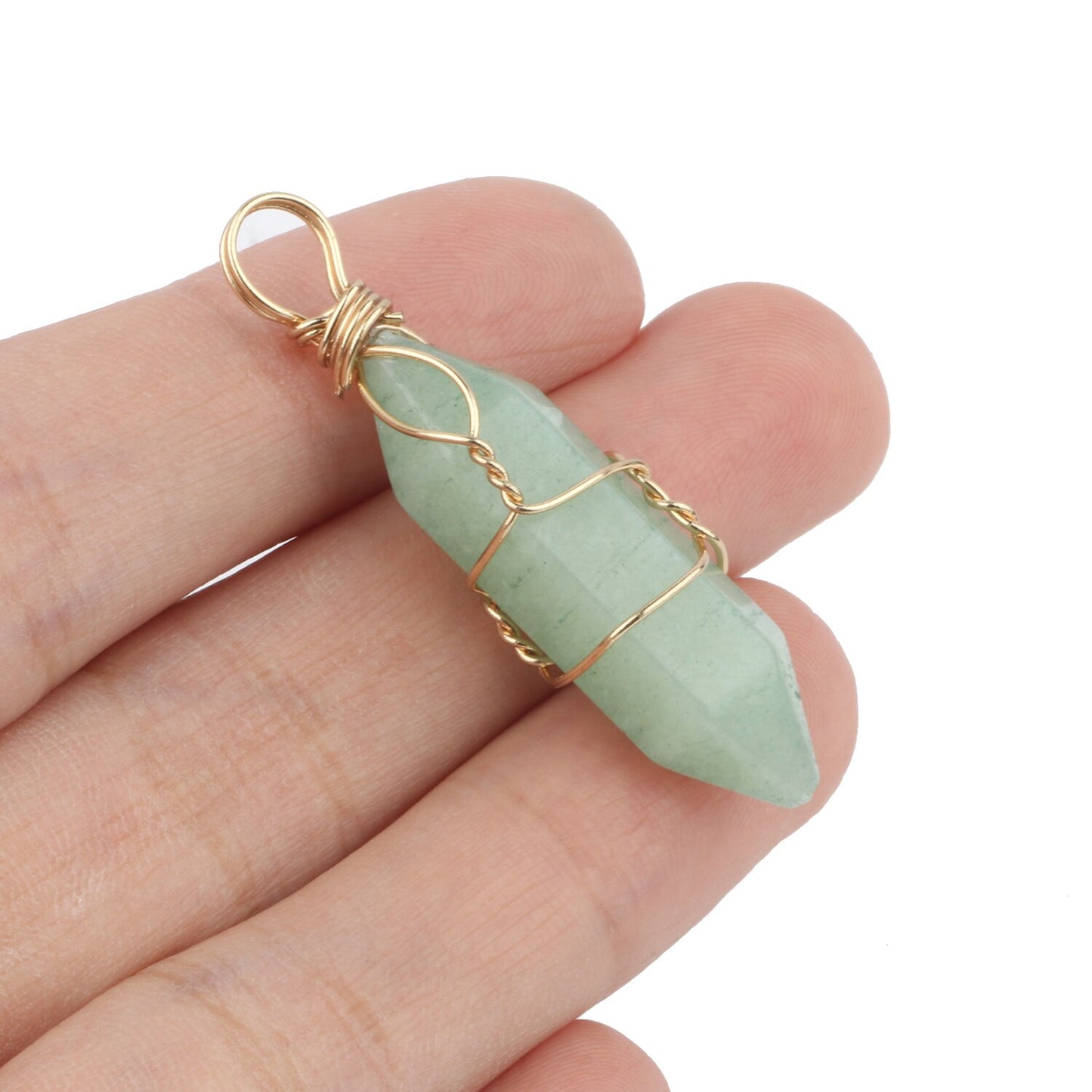 1pc Natural Green Aventurine Jades Pendant Gold Plated Multi Styles Charms Pendants for Necklace Women DIY Jewelry Accessories - KiwisLove