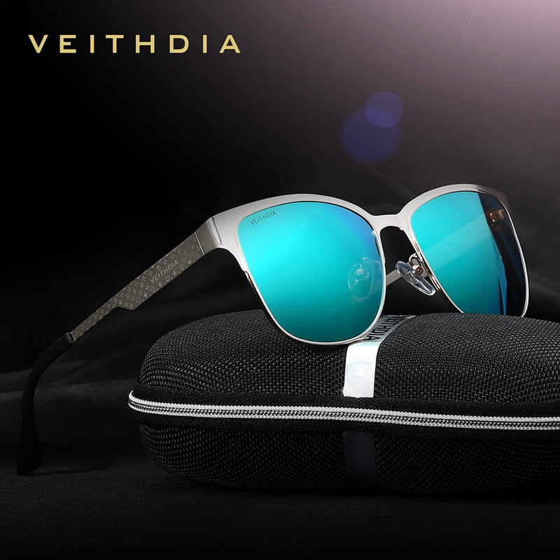 VEITHDIA Brand Designer Sunglasses Stainless Steel Sun Glasses Polarized UV400 Men Women Eyewear For Mal  Blue Mirror Lens 3580 - KiwisLove